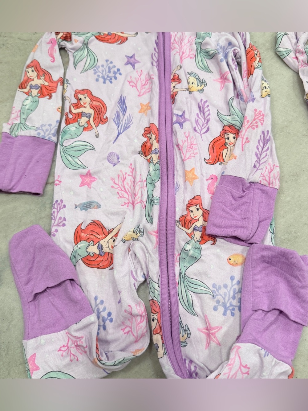 Little Sleepies Purple Ariel Undersea One-Piece Footie